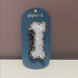 Piper K Leopard Print Rhinestone Dog Bog Hair Claw Clip